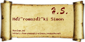 Háromszéki Simon névjegykártya